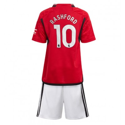 Manchester United Marcus Rashford #10 Hemmatröja Barn 2023-24 Kortärmad (+ Korta byxor)